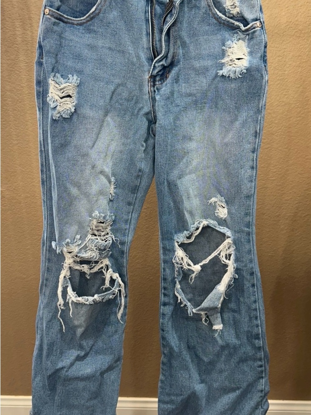 Almost Famous Light Blue Distressed Boyfriend Jeans